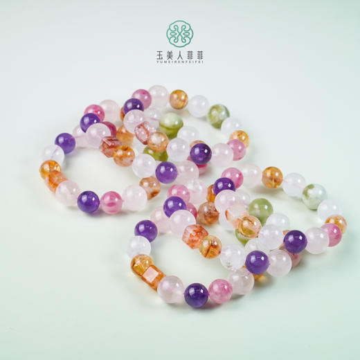 D水晶单圈-粉晶多宝圆珠手串12+ 商品图0