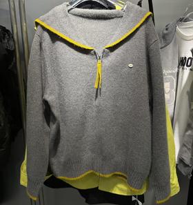 NC翻领宽松撞色毛织开衫50929 冬季 011604402821