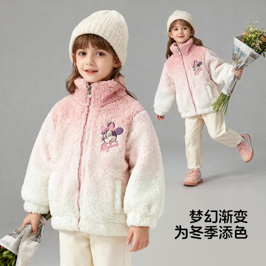 迪士尼公主女童羊羔绒冬季加绒夹棉外套XD4DS044 商品图4