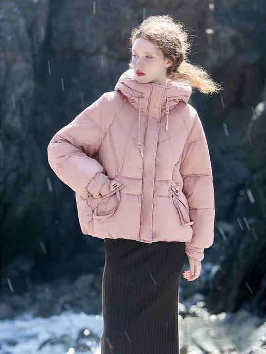 【羽绒服】玛可曼可！9040 50%含绒量 粉色连帽休闲羽绒服-喜出 商品图1