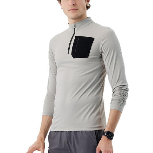 跃牌【跃LEAP-ACTIVE】户外防紫外线半拉链运动服 秋冬季男时尚立领内搭长袖t恤C52182 商品图4