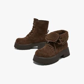 【云粉节】BF楼百思图2026春季新款牛皮厚底粗跟乐福鞋小皮鞋女单鞋UXV03AA6 吊牌价999.现价500