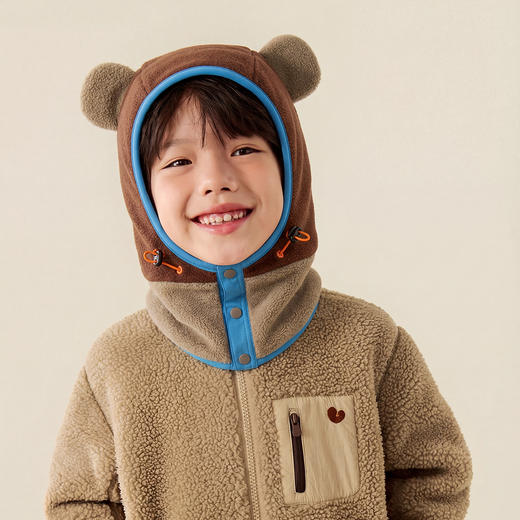 迷你巴拉儿童帽子男女童宝宝动物造型保暖护耳护脖一体包头帽秋冬 商品图2