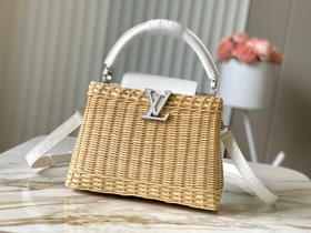 秋冬特惠💰1700 渠道级LV 新品 te级LV 动态芯片 N85520/M48865白鳄鱼竹篮 本款Capucines手袋