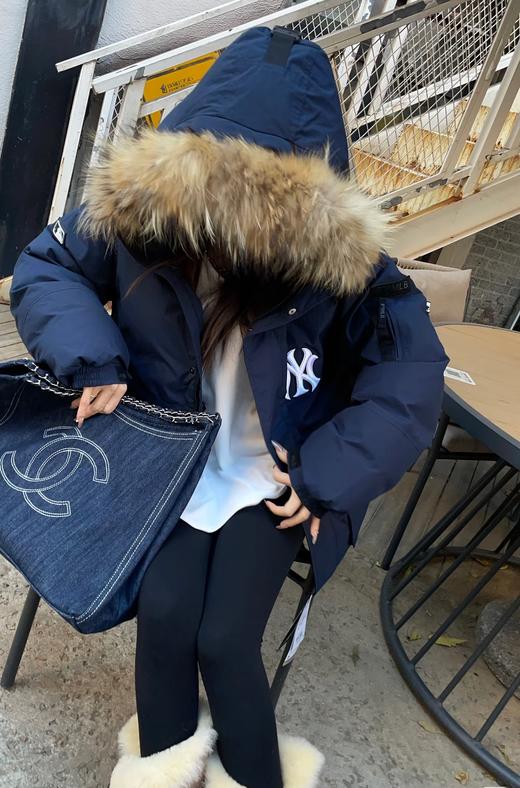 真毛毛领380-450克充绒白鸭绒真毛领保暖羽绒服男女同款加绒领亲肤 商品图8