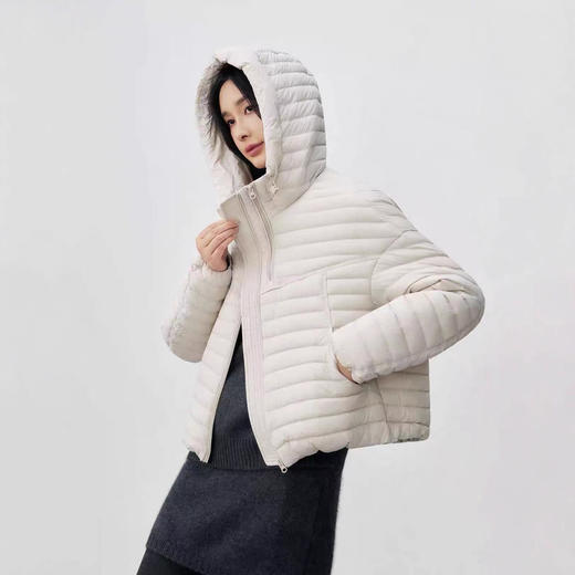 2025秋冬排骨风新款休闲时尚连帽蓬松保暖抽绳白鸭绒羽绒服外套女 商品图0
