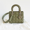 【95新】Dior迪奥Lady Dior手袋绿色金扣四格徽章戴妃手提单肩包女士181125AK16 商品缩略图1