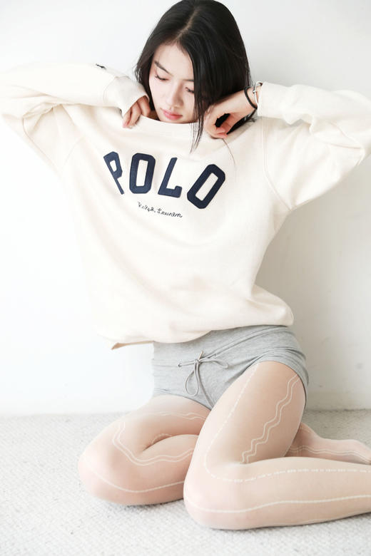 胸口字母刺绣+内里加绒，出口首尔。圆领宽松情侣长袖卫衣C112468 商品图9