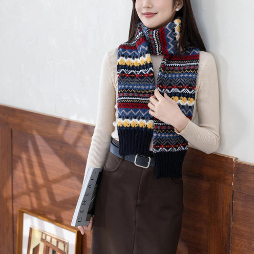 苏苏姐家织爱提花围巾手工diy棒针编织毛线团冬季自制材料包 商品图1