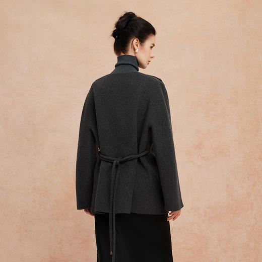 QH959斯尔丽25新款高质韩系肩部显精神显瘦利落手工双面一手长大衣 商品图6