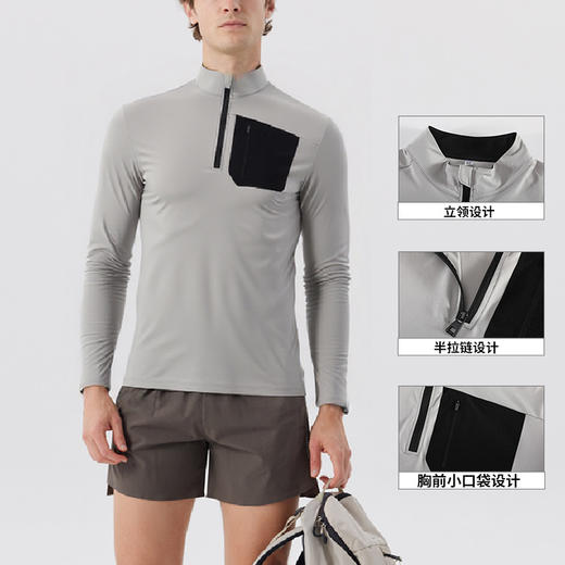 跃牌【跃LEAP-ACTIVE】户外防紫外线半拉链运动服 秋冬季男时尚立领内搭长袖t恤C52182 商品图1