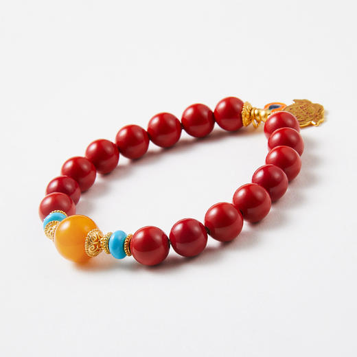 朱砂蜜蜡挂坠手串 商品图2
