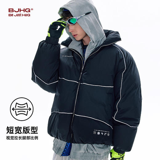 BJHG不计后果机能羽绒服男款冬美式运动外套90绒面包服反光外套女 商品图1