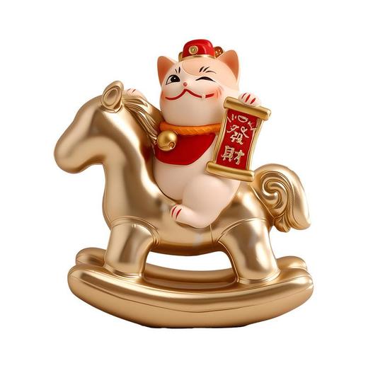 【创意马上发财·招财猫】小摆件高级感客厅门口玄关装饰办公室工位乔迁入户礼品 商品图4