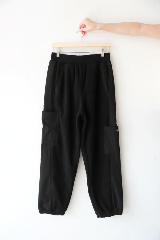 降落伞工装裤，瑜伽训练长裤。侧边小标松紧腰加绒卫裤C112458 商品图8