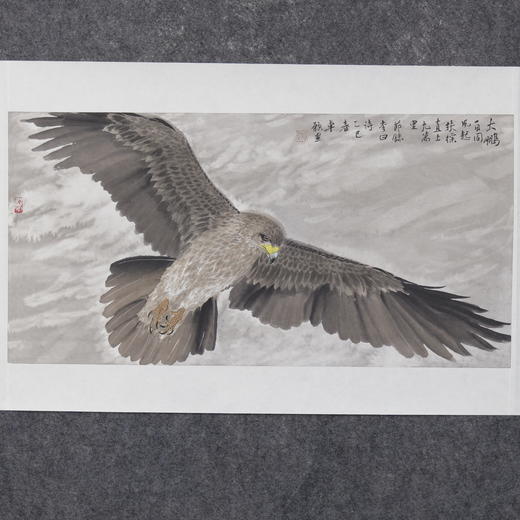 卓愿《大鹏一日同风起》34.5x69CM 手绘纸本宣纸国画作品 商品图6