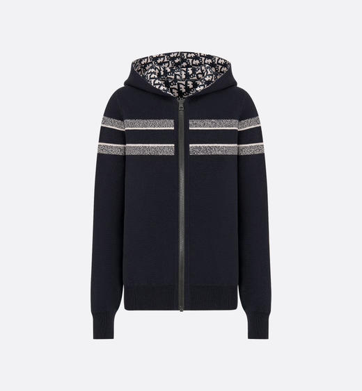 DR-S oblique蓝色双面穿连帽开衫 商品图0