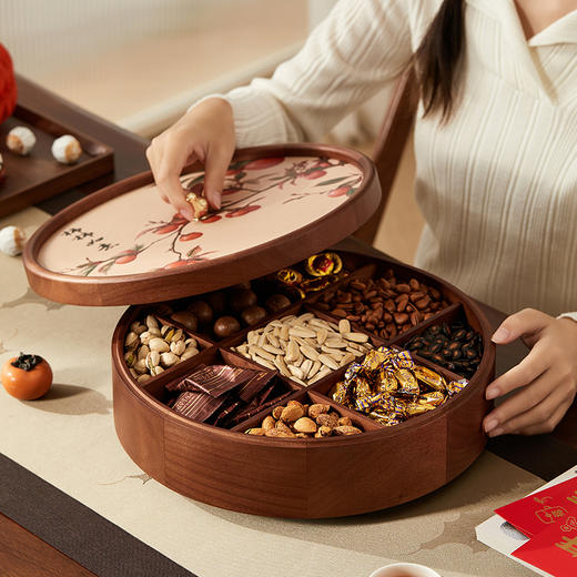 初心| 柿柿如意九宫格圆形果盘 商品图1