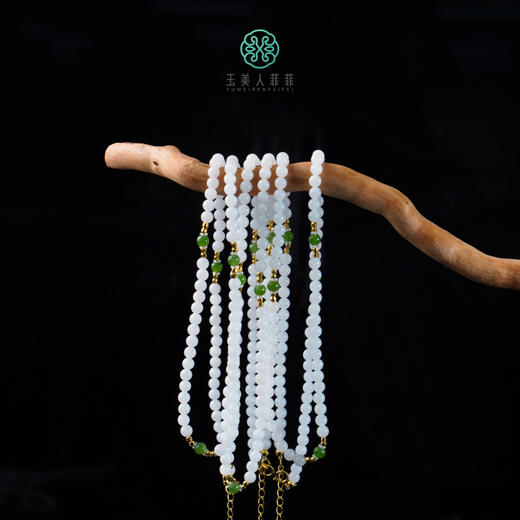 DS925和田玉项链-白玉圆珠项链约4#56B90 商品图0