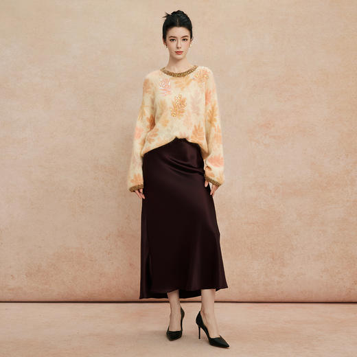 QH605斯尔丽25新款松弛慵懒甜美软糯圆领宽松显瘦上衣 商品图3