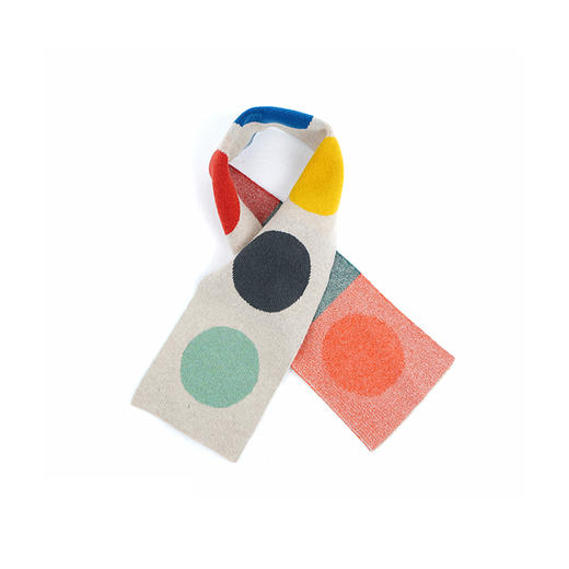 JO GORDON Small Multicolour Spot Scarf 羊羔毛彩色圆点围巾 商品图0