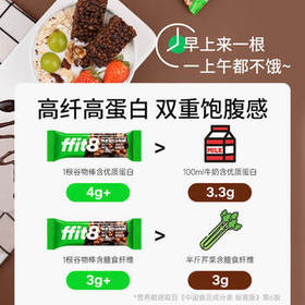 ffit8燕麦蛋白谷物棒蛋白棒能量棒早餐代餐棒饱腹控卡零食黑巧味25g*7