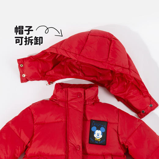 迪士尼男童大红过年款保暖中长款羽绒服XD4DS128 商品图5