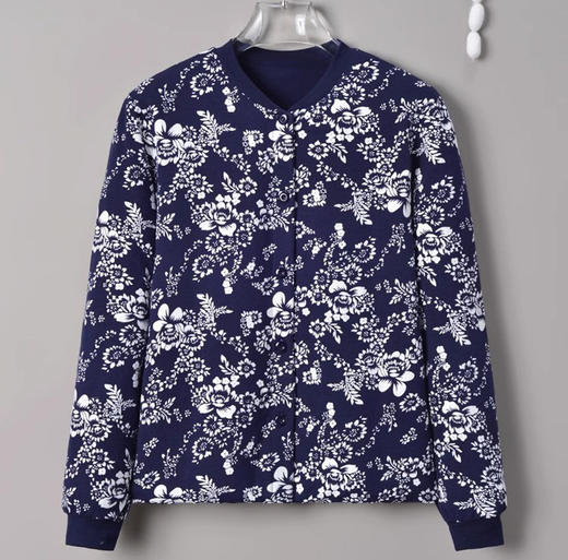 雀说桑蚕丝手工填充内胆秋冬保暖棉袄真丝女大码外套家居服中老年妈妈ALW2511-4 商品图6