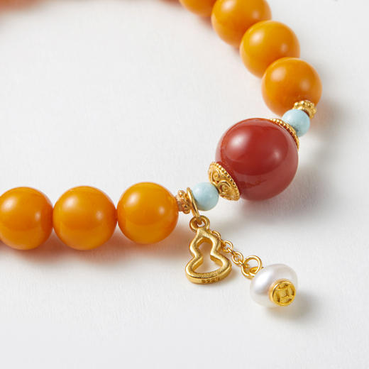 蜜蜡南红单圈手串 商品图2