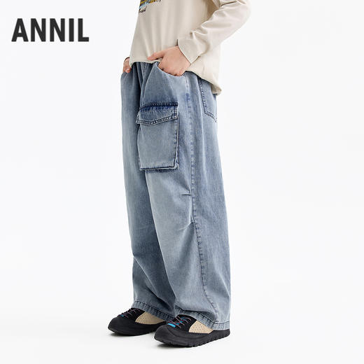 男童全腰牛仔单裤春季新款安奈儿童装EB616543 商品图0