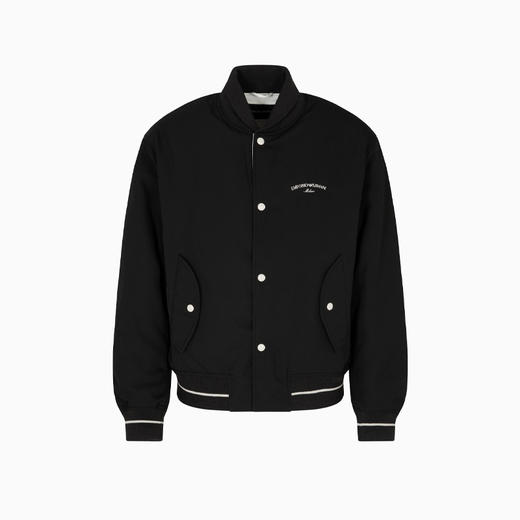 EMPORIO ARMANI 阿玛尼 男士字母徽标刺绣尼龙棉服 黑色 EM003124 AF18264 UC001 商品图0