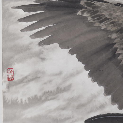 卓愿《大鹏一日同风起》34.5x69CM 手绘纸本宣纸国画作品 商品图5