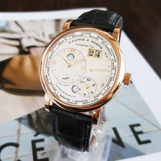 【95新】A. Lange & Söhne 朗格116.032手动机械机芯大日历、世界时、动力储备显示、昼夜显示42MM（男款）LANGE 1系列18K玫瑰金141125MC01 商品图1