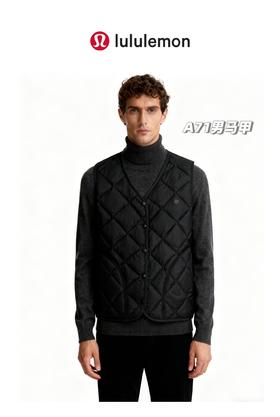 一包2件装，男款绵羊毛保暖马甲，lulu男士经典款绵羊毛纽扣马甲外套！
