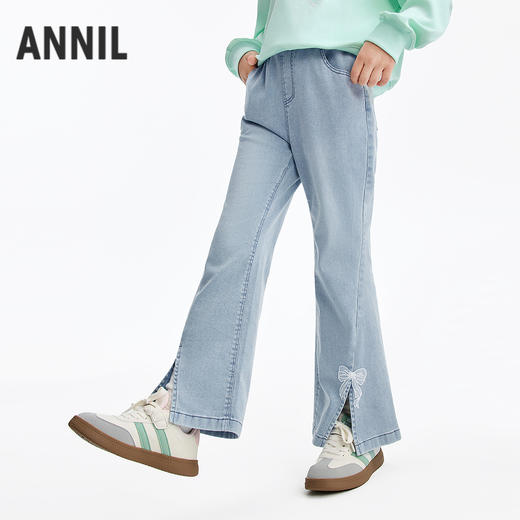 女童全腰牛仔单裤春季新款安奈儿童装EG616553 商品图2