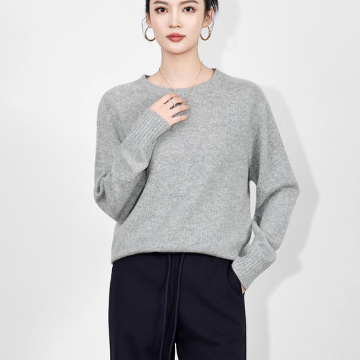 「高货wl」全新升级【铂金会员201/天猫269/差价68】(00902)洛诗琳气质无缝一体羊毛上衣2025秋冬显瘦百搭套头毛衣女 商品图1