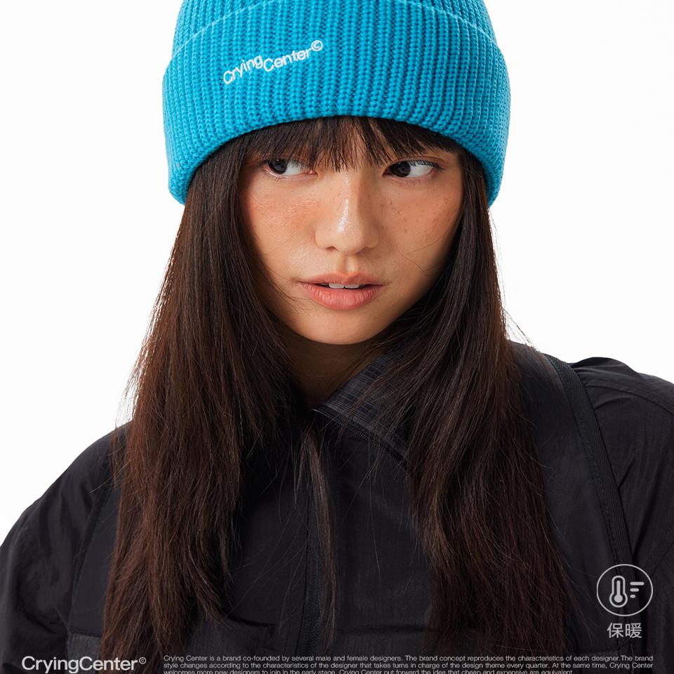 CryingCenter刺绣针织秋冬保暖毛线帽冷帽休闲日常通勤户外徒步