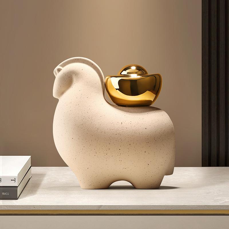 【新中式创意摆件马上有钱】玄关客厅桌面电视柜装饰品摆件