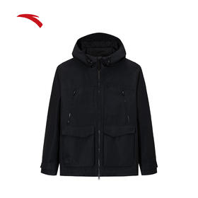 安踏运动咖丝光绒茄克男子冬季保暖防风防泼水加绒外套152547617S