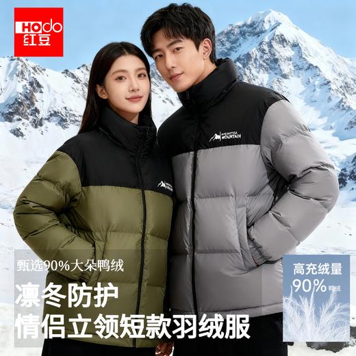 【告别”蒲公英羽绒服”  高充绒量 蓄热内里】Hodo 红豆 90%鸭绒立领短款羽绒服 商品图0