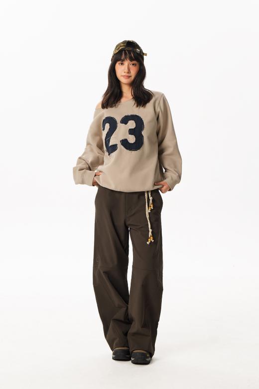 CryingCenter 斜肩加绒做旧宽松号码卫衣 哭喊中心 商品图4