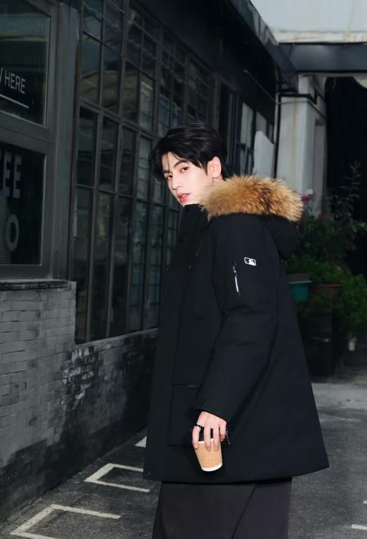 真毛毛领380-450克充绒白鸭绒真毛领保暖羽绒服男女同款加绒领亲肤 商品图3