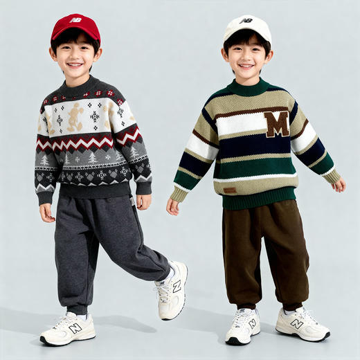 迪士尼冬季男童针织长裤加绒长裤XD4DK039 商品图1