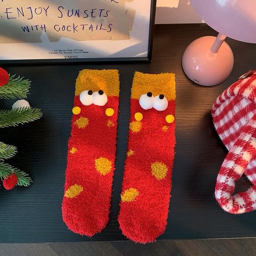 买手优选珊瑚绒袜子立体大眼睛卡通地板袜圣诞袜168294647 商品图1