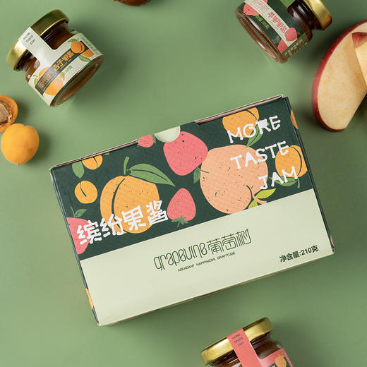 葡萄树·缤纷果酱210g（桃子+苹果+杏子）三种口味混合装  果香浓郁调味酱 商品图1