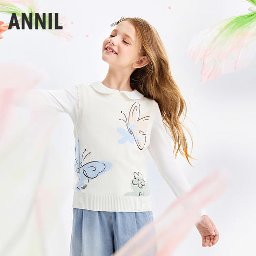 女童针织背心春季新款安奈儿童装EG612574 商品图2