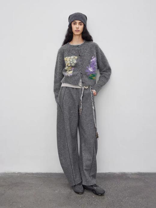 半圆/Q5200901/短款箱圆领宽松印花毛衣 商品图2