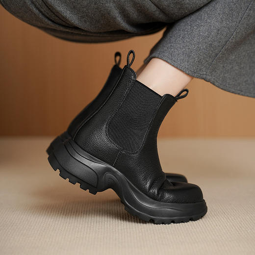 OLD 630-1巨好看的配裙子大码瘦瘦加绒松糕厚底切尔西 商品图3