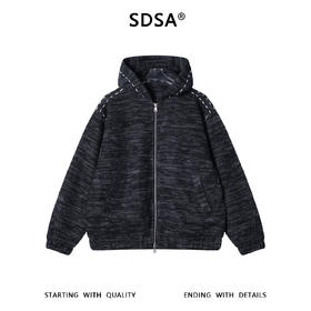 SDSA男士秋冬新款痞帅男装韩版扎染缝线拉链毛衣外语百搭针织衫