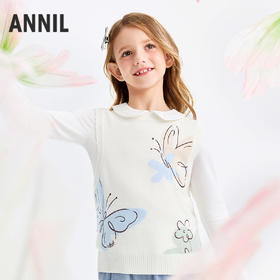 女童针织背心春季新款安奈儿童装EG612574